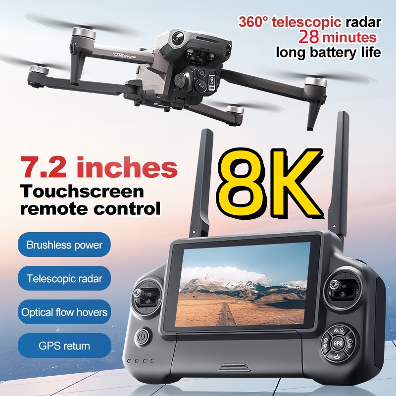 Drone Controller Screen - 8K 3 Eksenli Gimbal Fırçasız 7.2