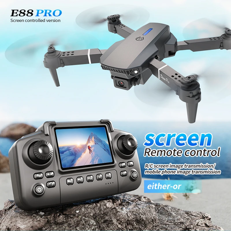 Drone Controller Screen - Profesyonel E88 PRO Drone ekranlı 8K