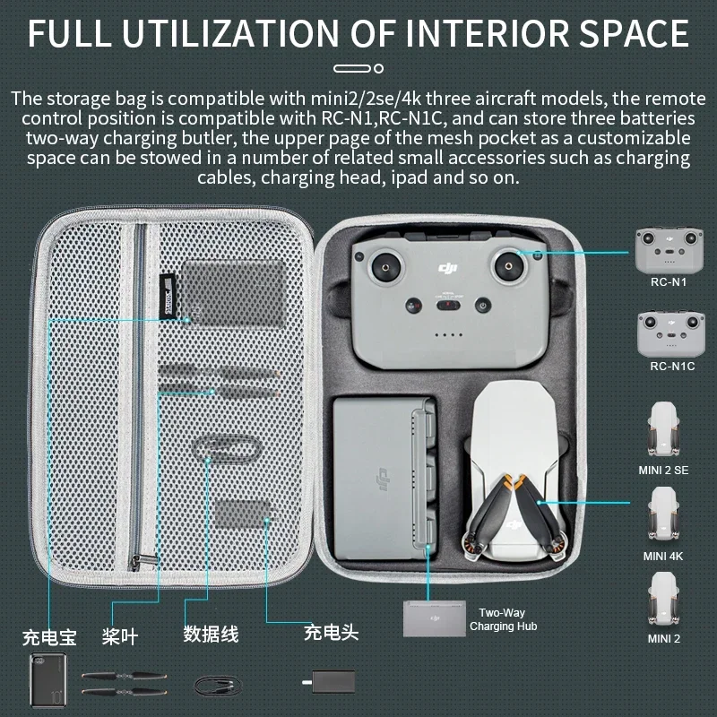 Mini 2 omuzdan askili çanta PU - Drone Carrying Case incelemesi ve fiyatı