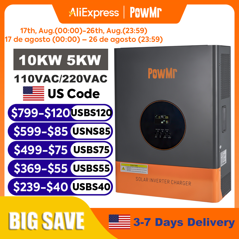 PowMr 10KW 5KW Bölünmüş Fazlı  - Drone Solar Charger incelemesi ve fiyatı